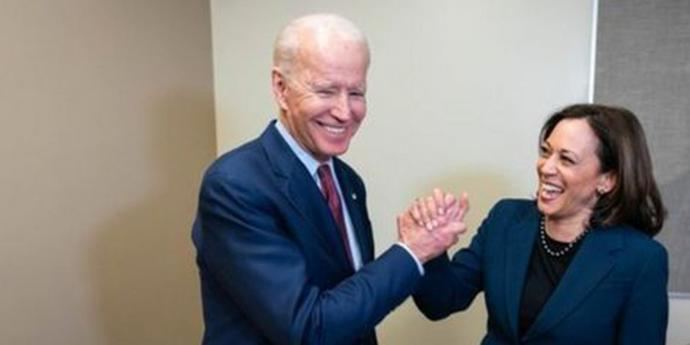 Joe Biden y su candidata a vicepresidenta Kamala Harris.