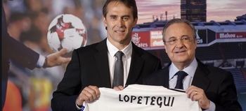 Florentino Pérez presentó a Lopetegui como entrenador en pleno Mundial de Rusia en 2018.