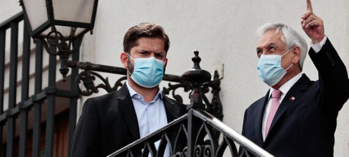 Gabriel Boric recibido en La Moneda por Salvador Piñera.