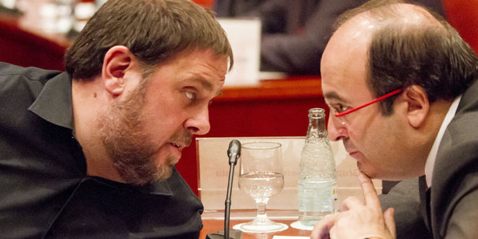 Oriol Junqueras (ERC)  y Miquel Iceta (PSC)