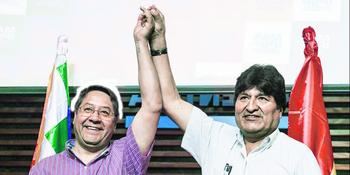 Luis Arce y Evo Morales en una foto de archivo.