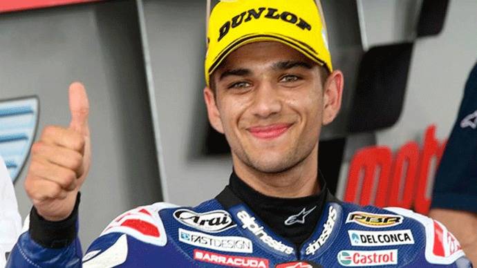 El piloto madrileño Jorge Martín, líder del podio español en Moto3