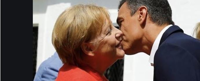 Angela Merkel con Pedro Sánchez.