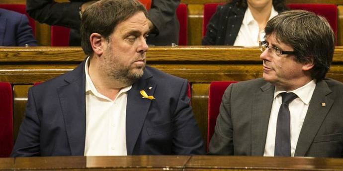 Oriol Junqueras y Carles Puigdemont cuando gobernaban juntos.