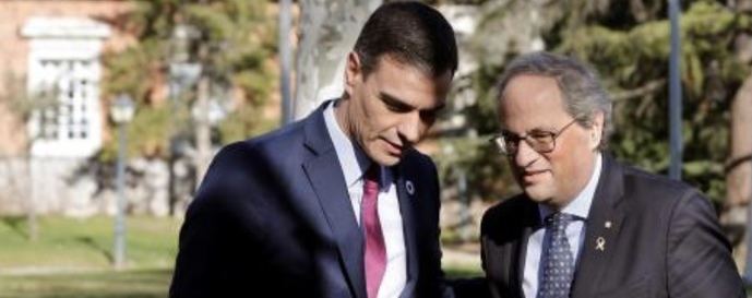 Pedro Sánchez y Quim Torra.